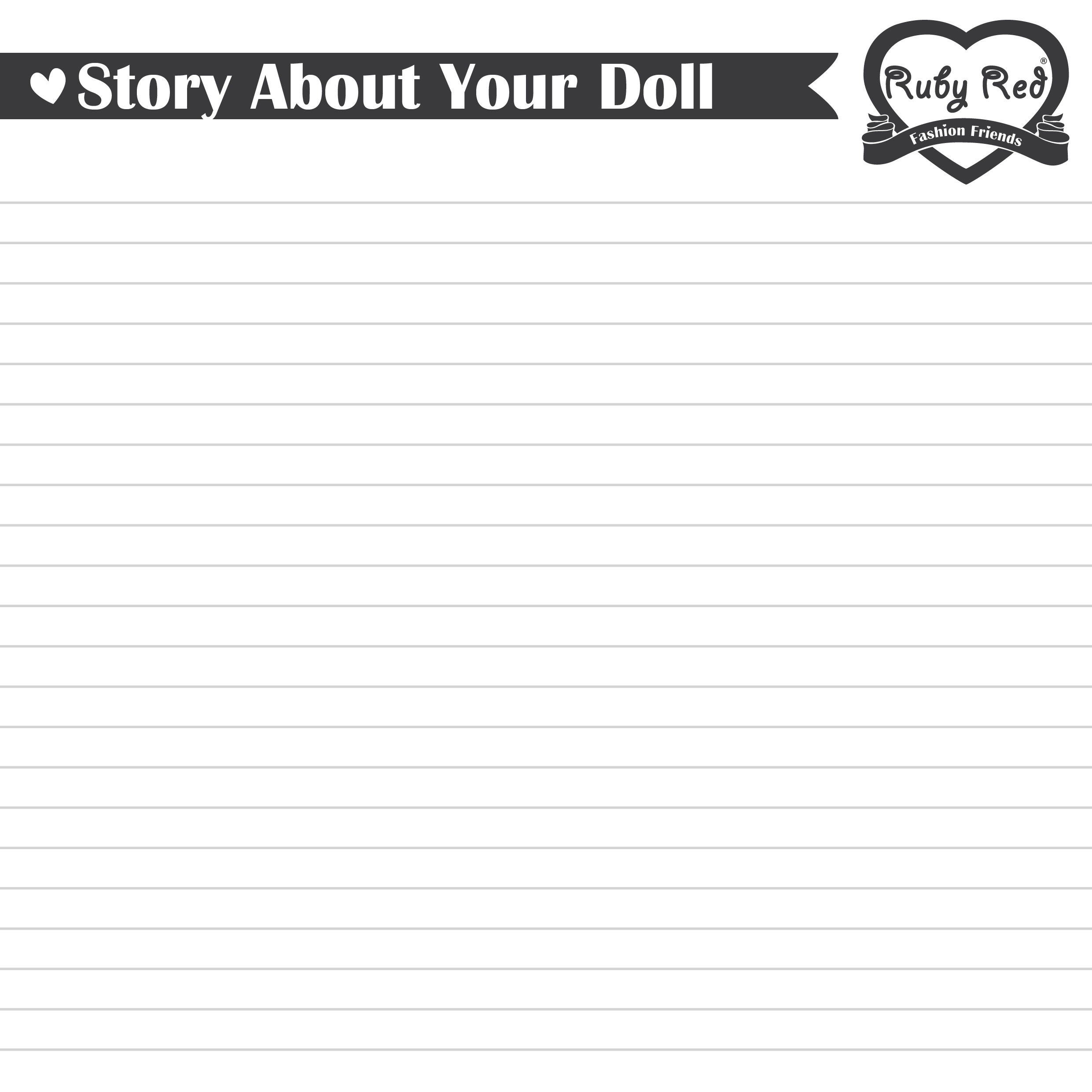 Create Your Dream Doll - story worksheet